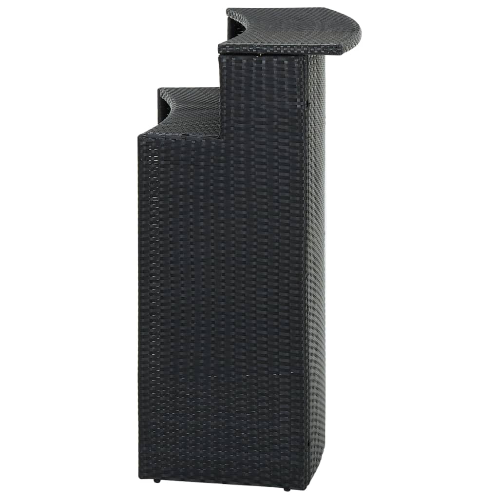 Tavolo da Bar per Esterni Nero 120x55x110 cm in Polyrattan 313468