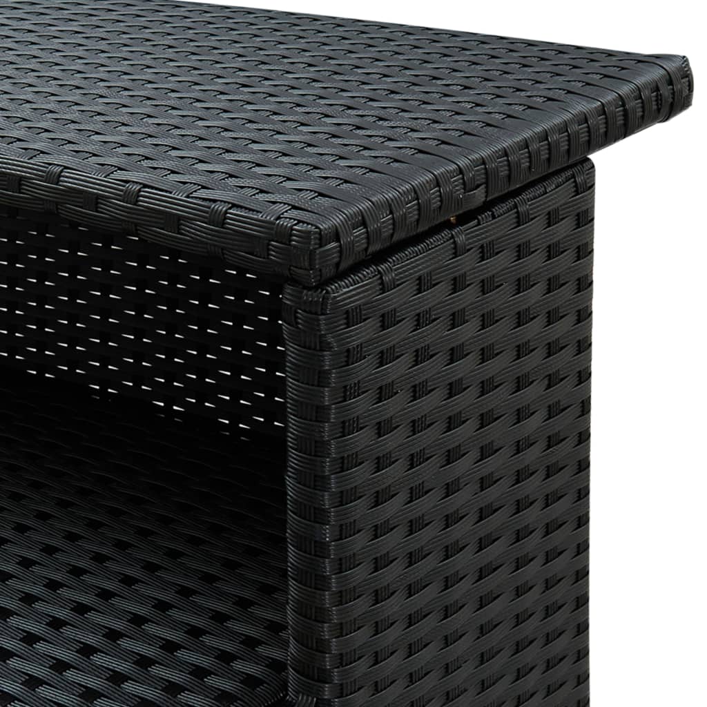 Tavolo da Bar per Esterni Nero 120x55x110 cm in Polyrattan 313468