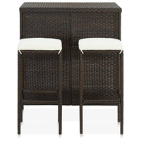 Set da Bar 3 pz in Polyrattan Marrone 313470