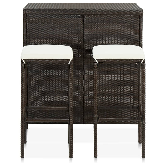 Set da Bar 3 pz in Polyrattan Marrone 313470