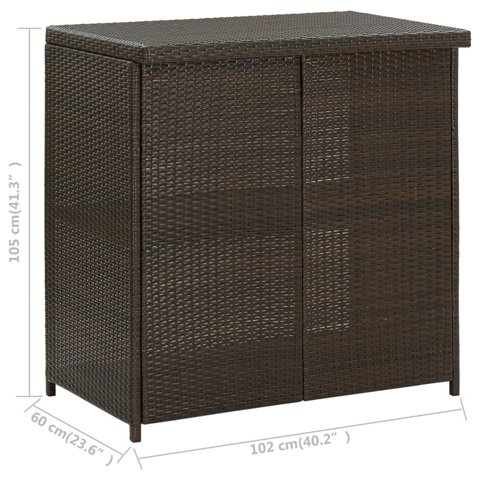 Set da Bar 3 pz in Polyrattan Marrone 313470