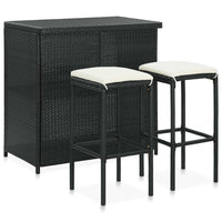 Set da Bar 3 pz in Polyrattan Nero cod mxl 25965