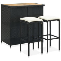 Set da Bar 3 pz in Polyrattan Nero cod mxl 26711
