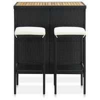 Set da Bar 3 pz in Polyrattan Nero 313473