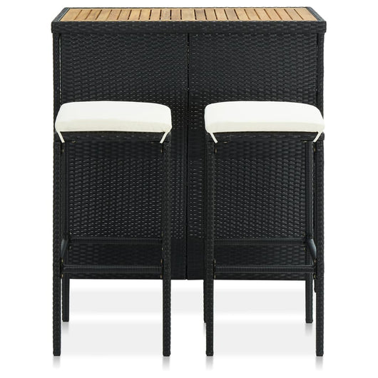 Set da Bar 3 pz in Polyrattan Nero 313473