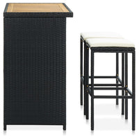 Set da Bar 3 pz in Polyrattan Nero cod mxl 26711