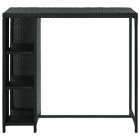 Tavolo da Bar con Ripiani Nero 120x60x110 cm in Polyrattan 313476