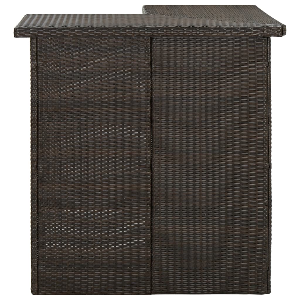 Tavolo da Bar ad Angolo Marrone 100x50x105 cm in Polyrattan cod mxl 17059