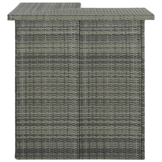 Tavolo da Bar ad Angolo Grigio 100x50x105 cm in Polyrattan cod mxl 24763