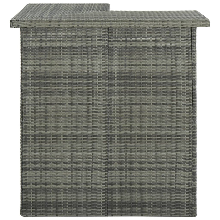 Tavolo da Bar Angolare Grigio 100x50x105 cm in Polyrattan 313482