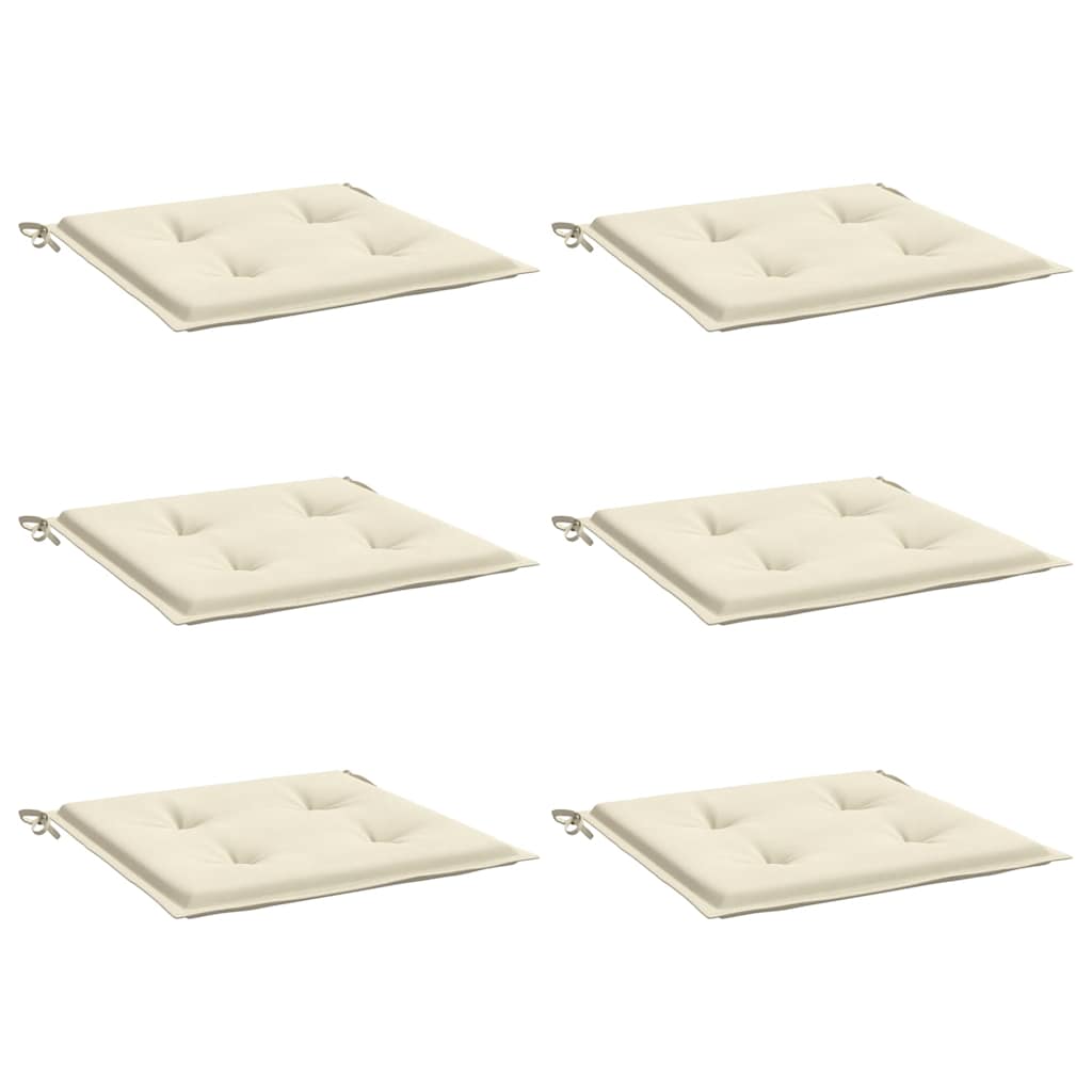 Cuscini per Sedia 6 pz Crema 40x40x3 cm in Tessuto Oxford 314007