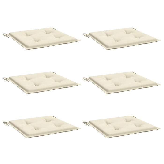Cuscini per Sedia 6 pz Crema 40x40x3 cm in Tessuto Oxford 314007