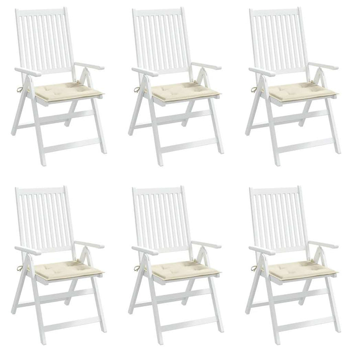 Cuscini per Sedia 6 pz Crema 40x40x3 cm in Tessuto Oxford 314007