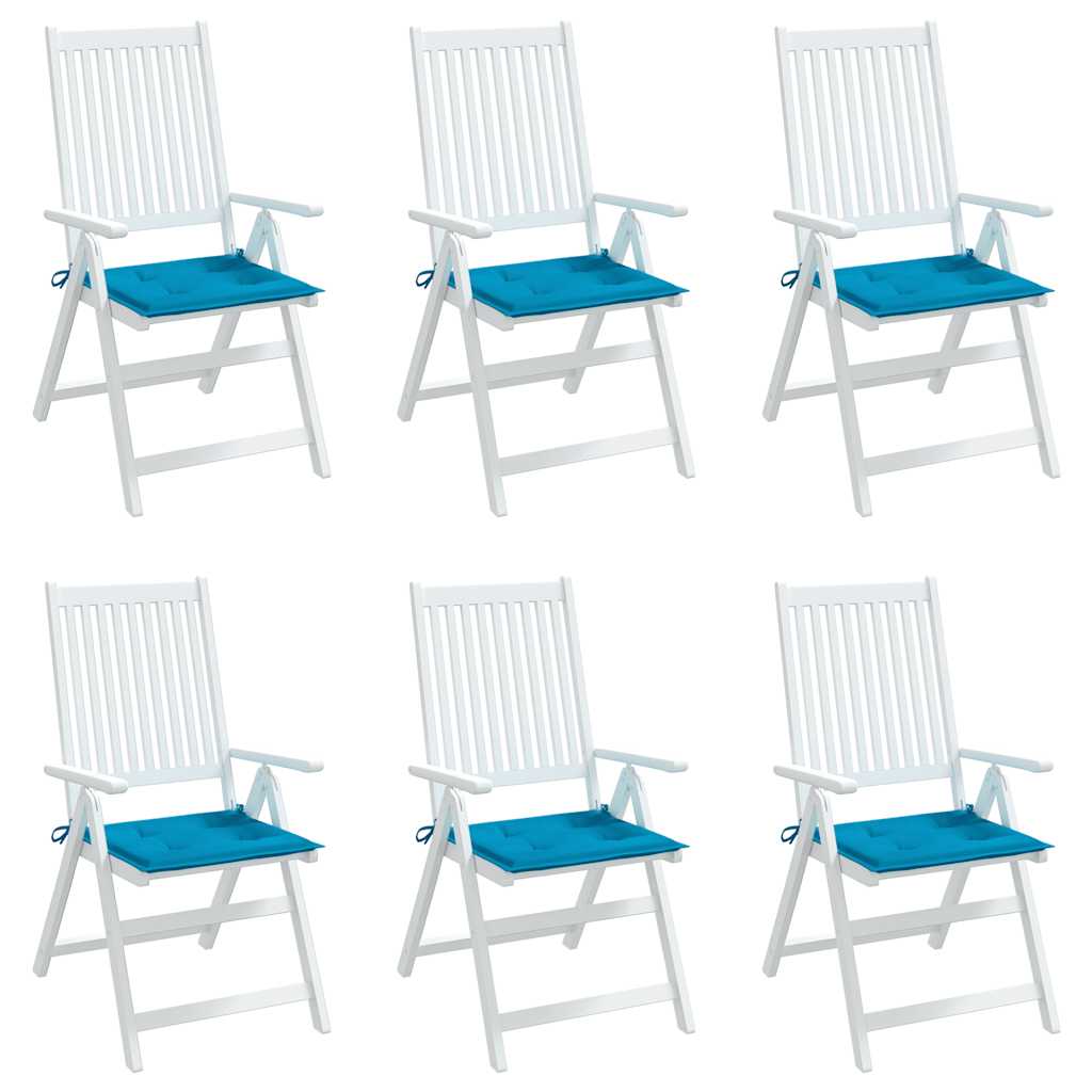 Cuscini per Sedia 6 pz Blu 40x40x3 cm in Tessuto Oxford