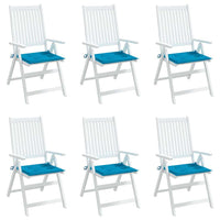 Cuscini per Sedia 6 pz Blu 40x40x3 cm in Tessuto Oxford