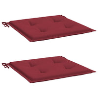 Cuscini per Sedia 2 pz Rosso Vino 40x40x4 cm in Tessuto Oxford