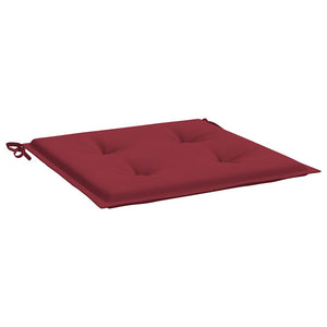 Cuscini per Sedia 2 pz Rosso Vino 40x40x4 cm in Tessuto Oxford