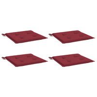 Cuscini Sedie da Giardino 4 pz Rosso Vino 40x40x3 cm in Tessuto cod mxl 64203