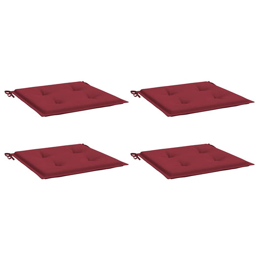 Cuscini Sedie da Giardino 4 pz Rosso Vino 40x40x3 cm in Tessuto cod mxl 64203