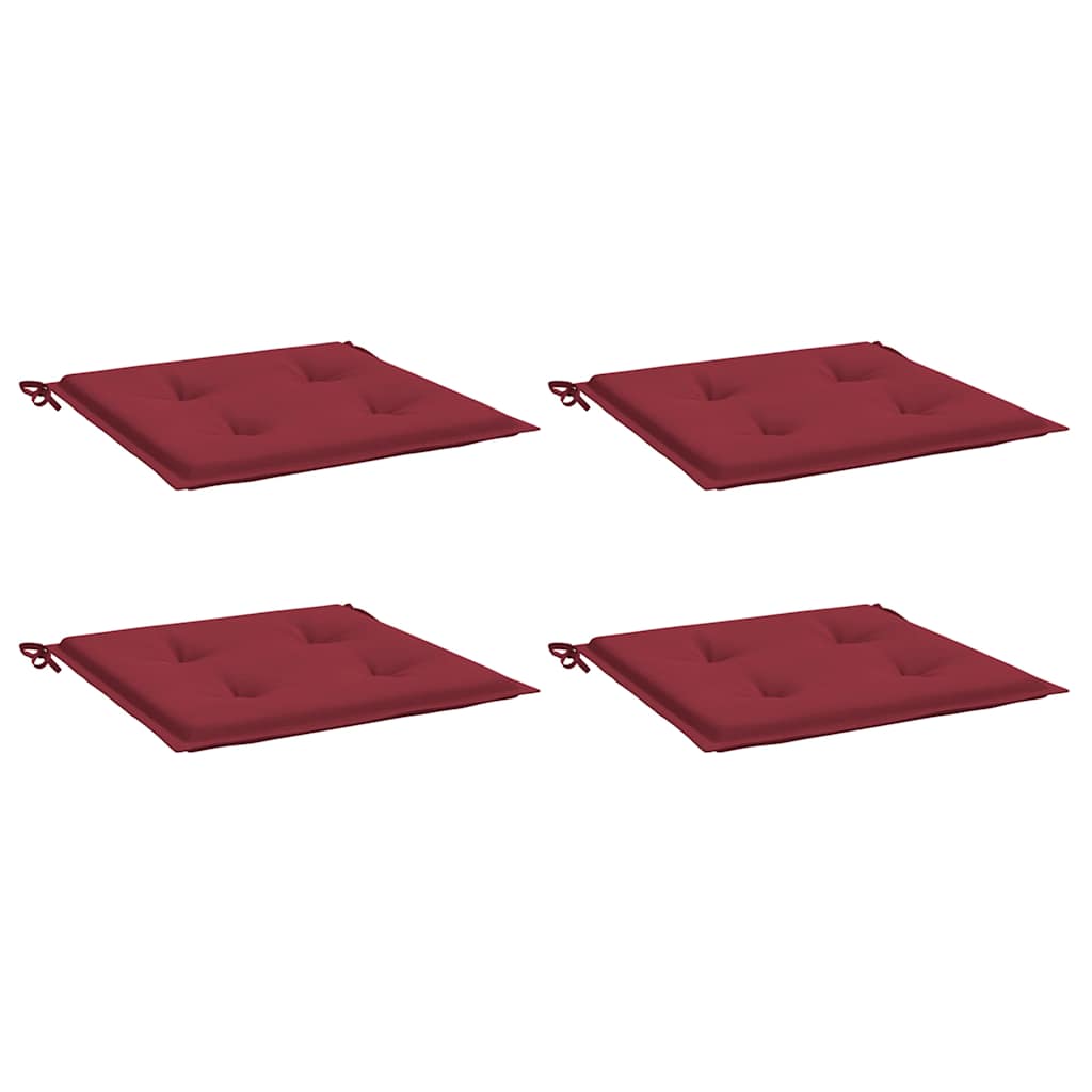 Cuscini per Sedia 4 pz Rosso Vino 40x40x4 cm in Tessuto Oxford 314021
