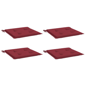 Cuscini per Sedia 4 pz Rosso Vino 40x40x4 cm in Tessuto Oxford 314021