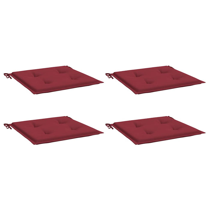 Cuscini per Sedia 4 pz Rosso Vino 40x40x4 cm in Tessuto Oxford 314021