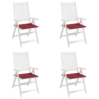 Cuscini Sedie da Giardino 4 pz Rosso Vino 40x40x3 cm in Tessuto cod mxl 64203