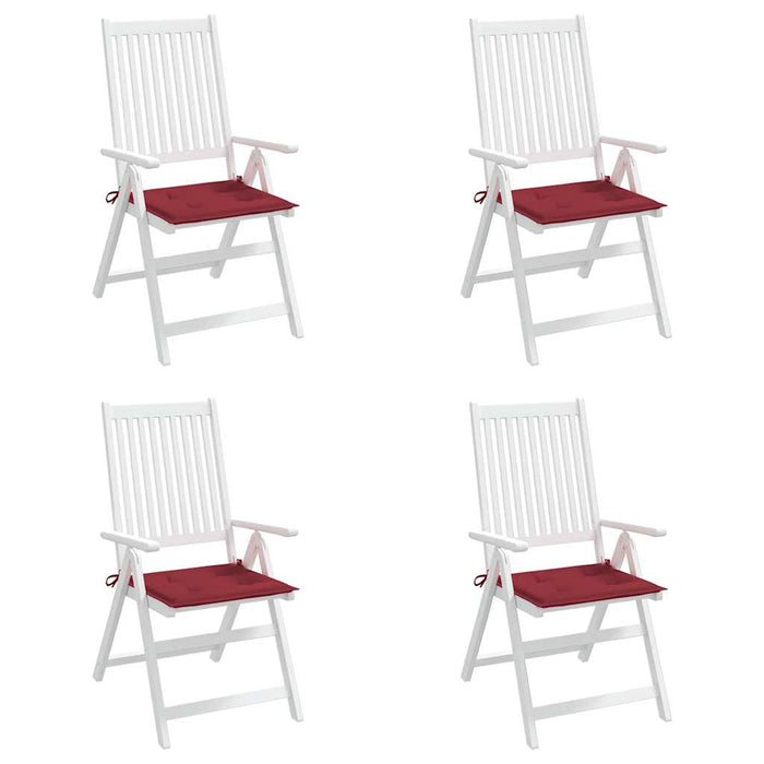 Cuscini Sedie da Giardino 4 pz Rosso Vino 40x40x3 cm in Tessuto cod mxl 64203