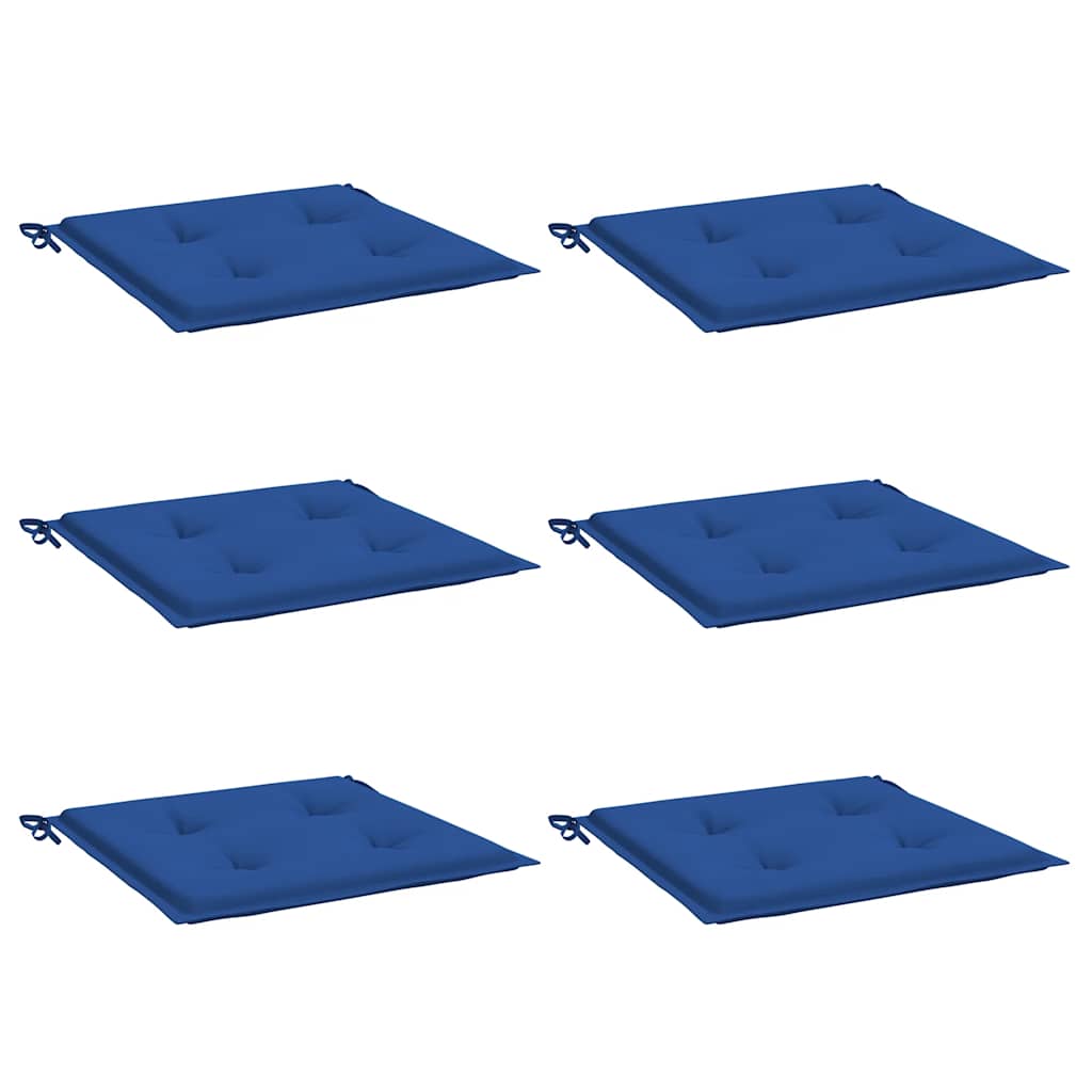 Cuscini per Sedia 6 pz Blu Reale 40x40x4 cm in Tessuto Oxford 314025