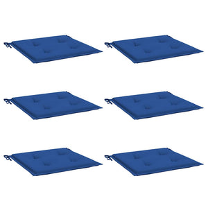 Cuscini per Sedia 6 pz Blu Reale 40x40x4 cm in Tessuto Oxford 314025