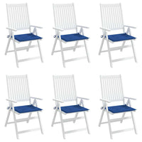 Cuscini per Sedia 6 pz Blu Reale 40x40x4 cm in Tessuto Oxford 314025