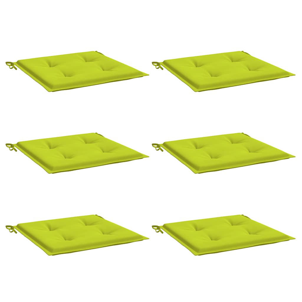 Cuscini per Sedia 6 pz Verde Intenso 40x40x4 cm Tessuto Oxford 314028