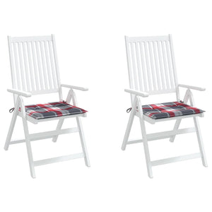 Cuscini per Sedia 2 pz a Quadri Rossi 40x40x3cm Tessuto Oxford 314032