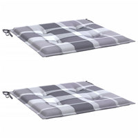 Cuscini per Sedia 2 pz a Quadri Grigi 40x40x3cm Tessuto Oxford 314035