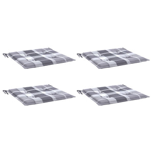 vidaXL Cuscini per Sedia 4 pz a Quadri Grigi 40x40x3cm Tessuto Oxford