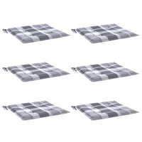 Cuscini per Sedia 6 pz a Quadri Grigi 40x40x3cm Tessuto Oxford 314037