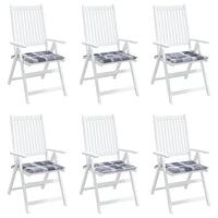 Cuscini per Sedia 6 pz a Quadri Grigi 40x40x3cm Tessuto Oxford 314037