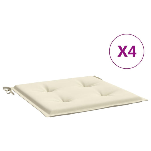Cuscini per Sedia 4 pz Crema 50x50x3 cm in Tessuto Oxford 314042