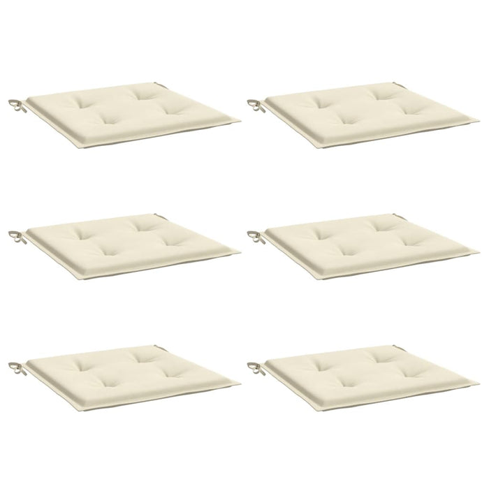 Cuscini per Sedia 6 pz Crema 50x50x3 cm in Tessuto Oxford 314043