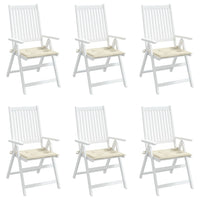 Cuscini per Sedia 6 pz Crema 50x50x3 cm in Tessuto Oxford 314043