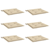 Cuscini per Sedie da Giardino 6 pz Beige 50x50x3 cm in Tessuto