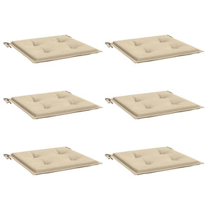 Cuscini per Sedie da Giardino 6 pz Beige 50x50x3 cm in Tessuto