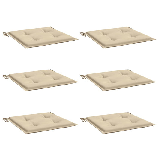 Cuscini per Sedie da Giardino 6 pz Beige 50x50x3 cm in Tessuto