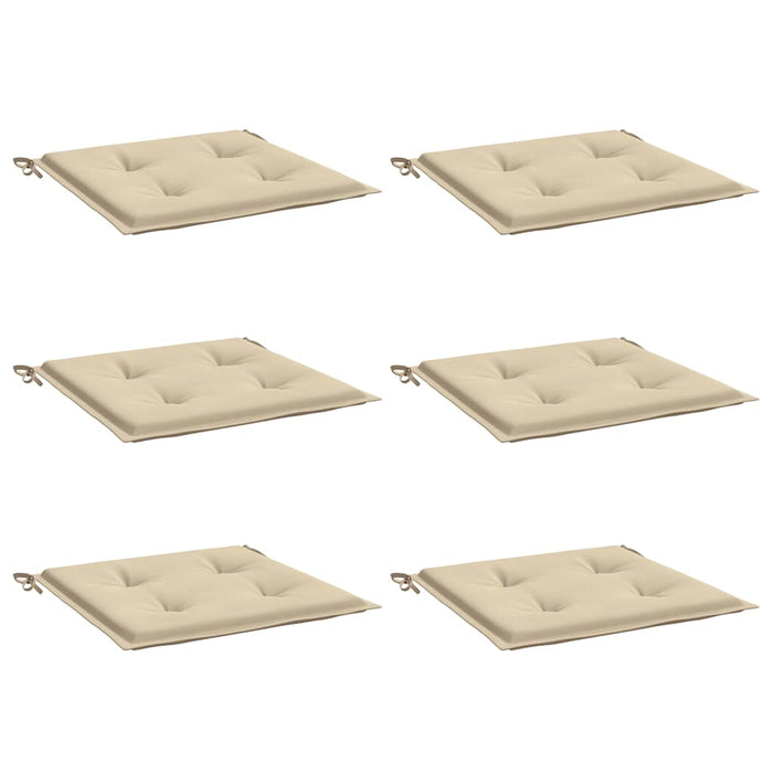 Cuscini per Sedie da Giardino 6 pz Beige 50x50x3 cm in Tessuto