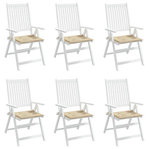 Cuscini per Sedie da Giardino 6 pz Beige 50x50x3 cm in Tessuto