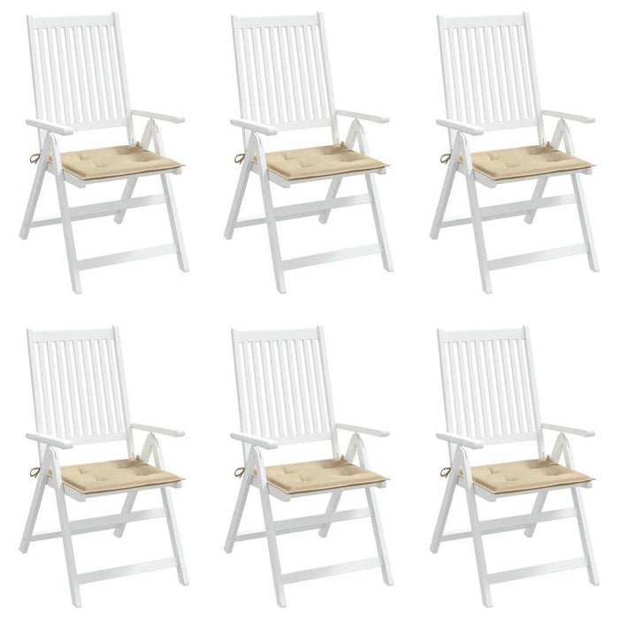 Cuscini per Sedia 6 pz Beige 50x50x3 cm in Tessuto Oxford 314045