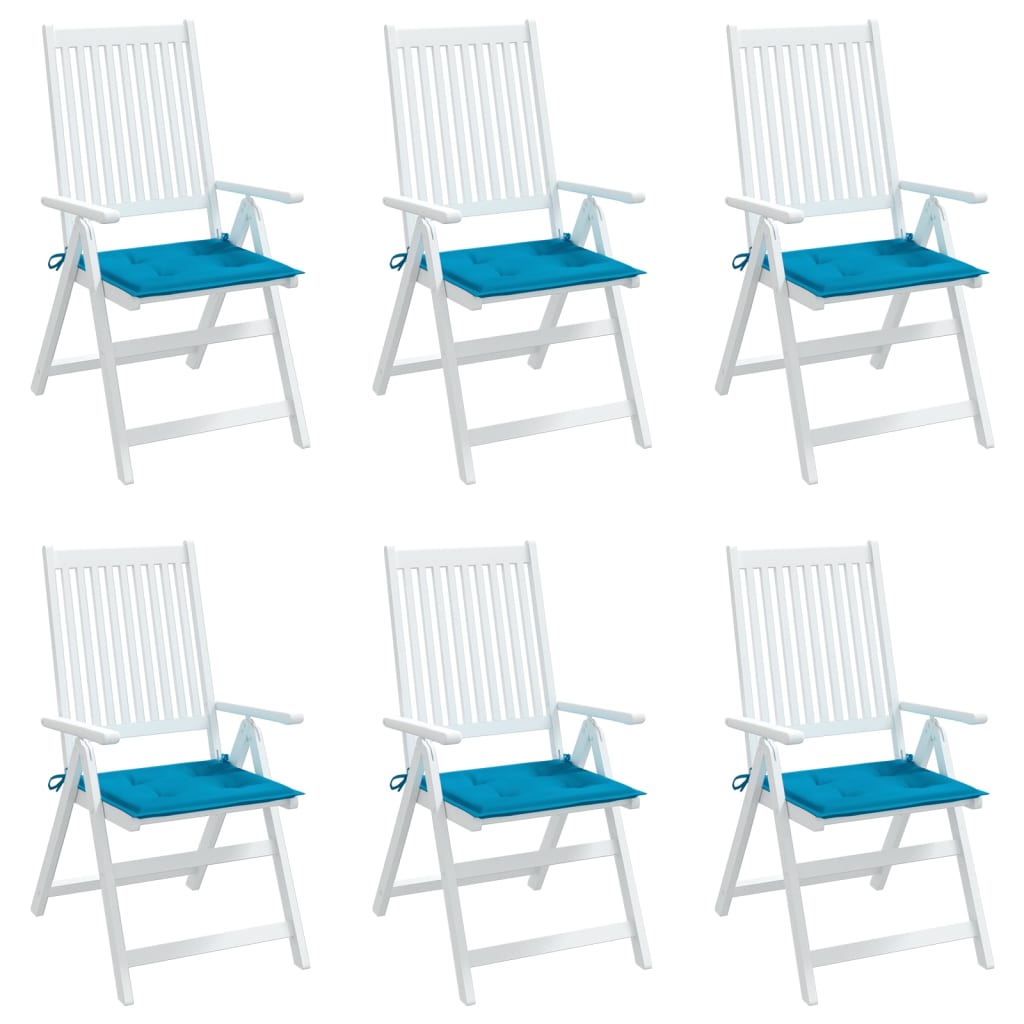 Cuscini per Sedia 6 pz Blu 50x50x3 cm in Tessuto Oxford 314047