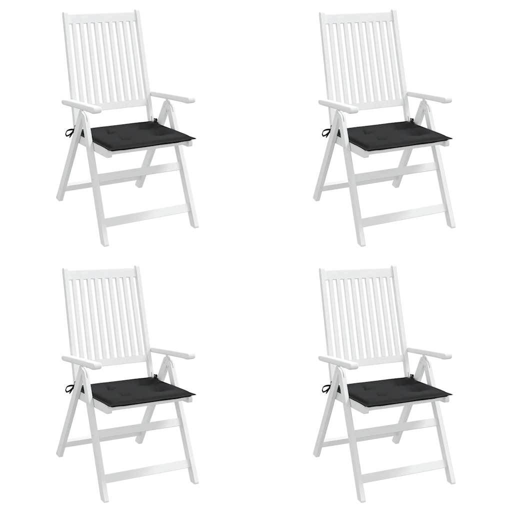 Cuscini per Sedia 4 pz Neri 50x50x4 cm in Tessuto Oxford