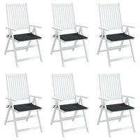 Cuscini per Sedia 6 pz Neri 50x50x3 cm in Tessuto Oxford