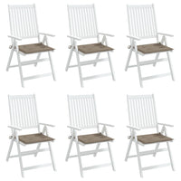 Cuscini per Sedia 6 pz Tortora 50x50x3 cm in Tessuto Oxford